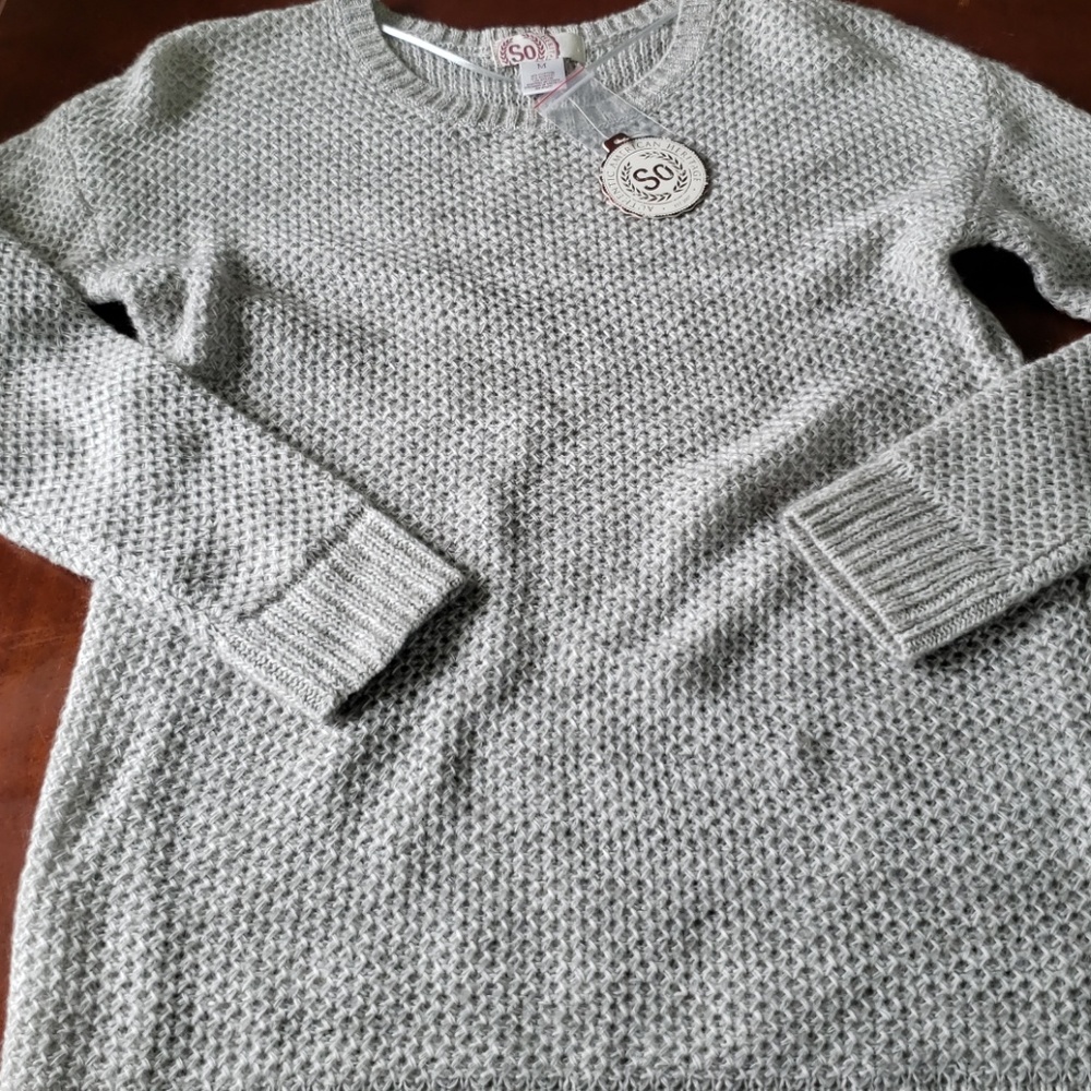 Gray knitted sweater